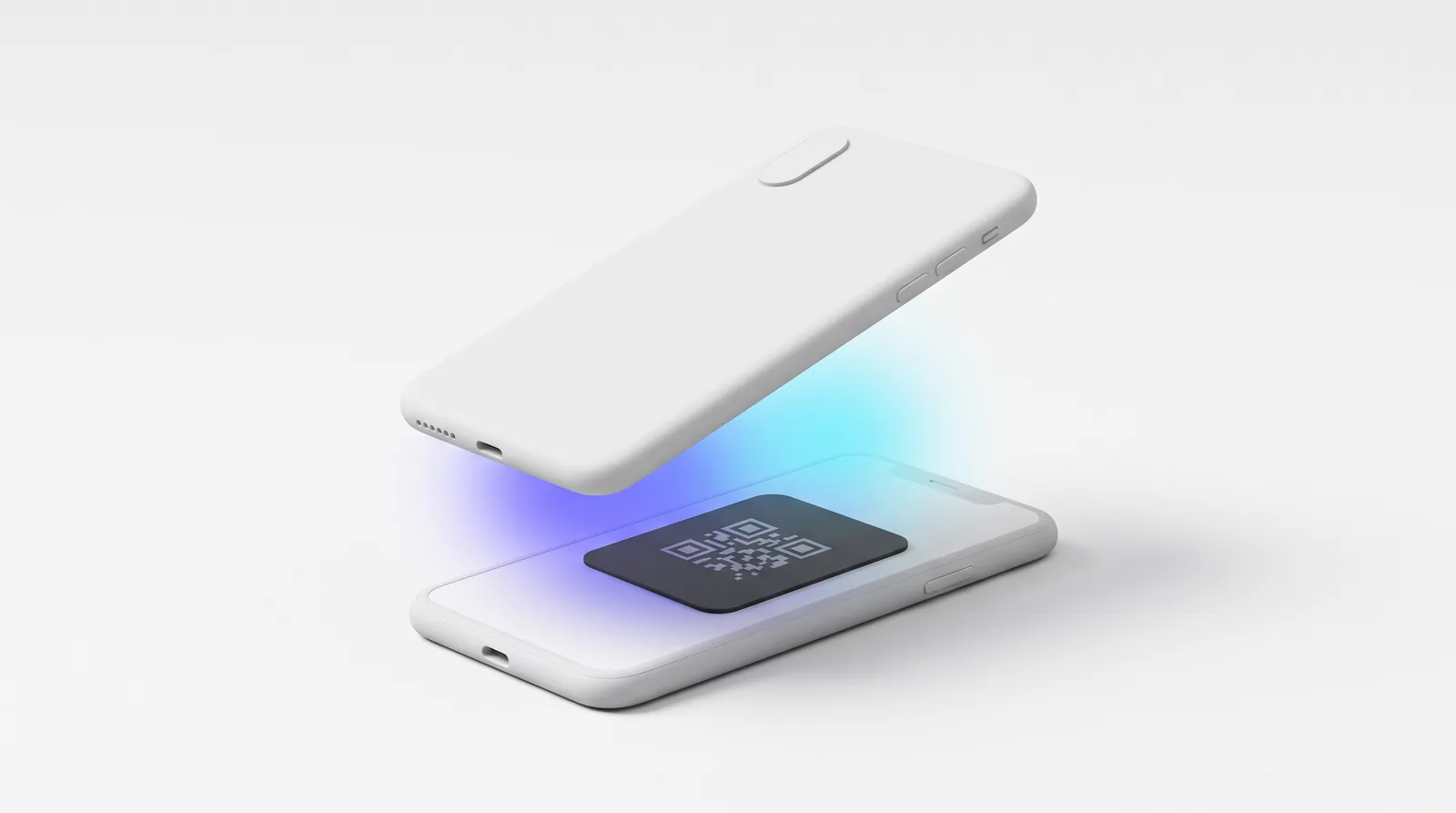 Le téléphone du commerçant scanne la carte de fidélité affichée sur le téléphone du client